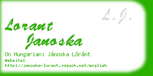 lorant janoska business card